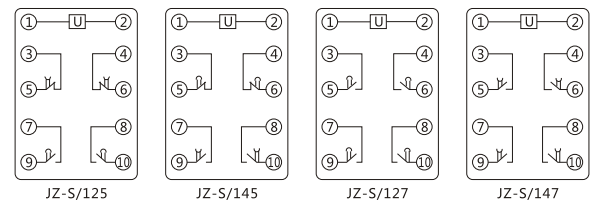 JZ-S/243靜態可調延時中間繼電器內部接線圖及外引接線圖